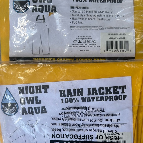 X-large nightOwl Aqua Rain set Jacketand bib Trouser waterproof